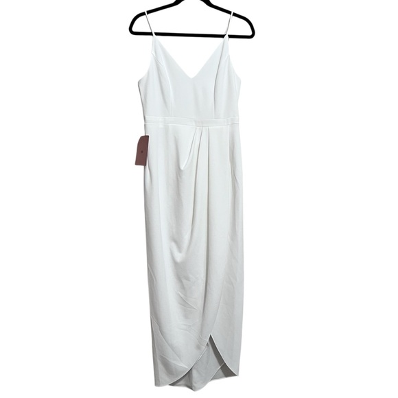 ANTHROPOLOGIE BHLDN Bridal Caron Tulip Skirt Gathered Waist Midi Dress NWT - Picture 4 of 15